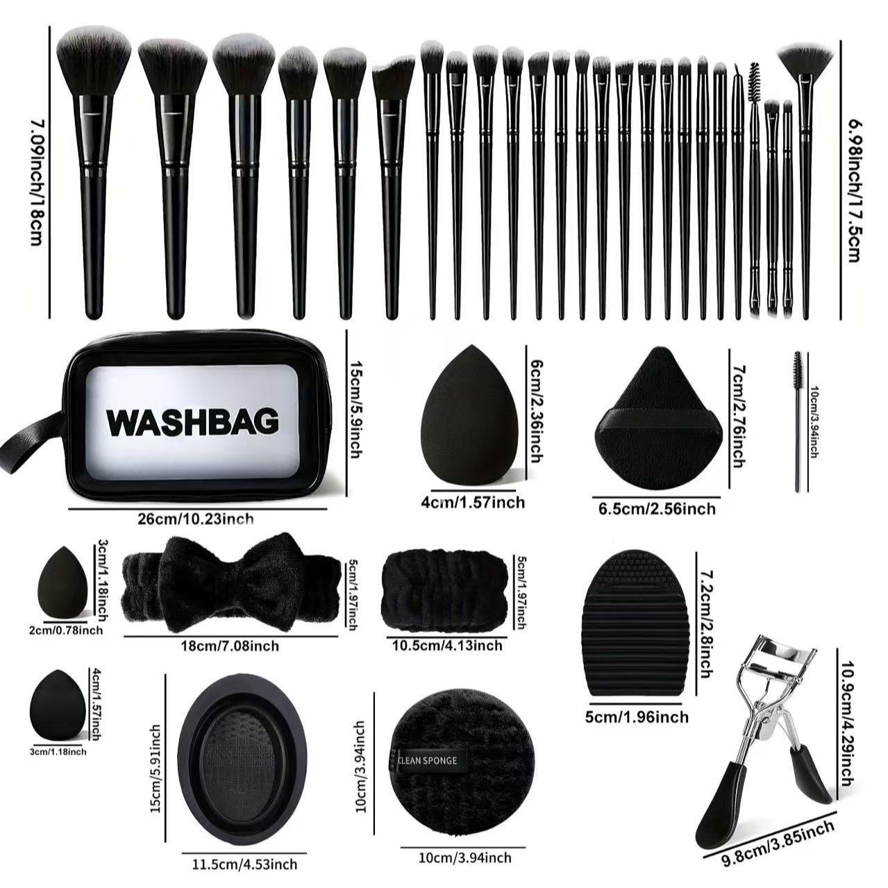 Professional Makeup Brush Set, 7-Piece Cosmetic Tool Kit, Includes Foundation Sponge & Blending Puff, Ideal Gift for Women, Daily Use Essentials, Makeup Brushes Kits