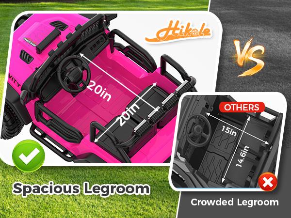 Hikole 24V Electric Jeep Car for Kids with Parent Remote, Power Ride on Wheels, Kid Cars to Drive for Boys Grils w/LED Lights, Bluetooth, 3 Speeds, Music & Horn