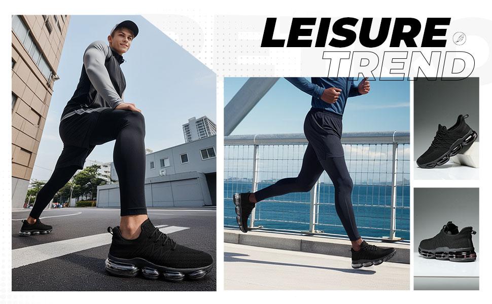 Mens Air Cushion Running Shoes Lightweight Breathable for Treadmill Wear,Cushion Casual Mesh Walking Fashion Sneakers for Daily Wear,Tennis Breathable Sport Gym Fitness Cross Trainers