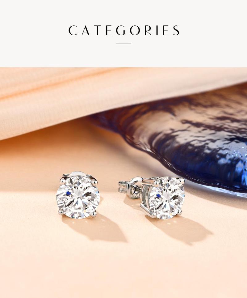 D VVS1 Color Synthetic Moissanite Stud Earrings for Women 18K Yellow Gold Plated 925 Silver Sparkling Wedding Gift for Frineds,Lover,Parents E005