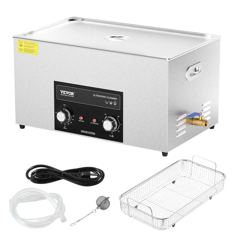 VEVOR 22L 480W Professional Digital Ultrasonic Cleaner with Heater, Timer, Basket - Toolupgrade Cavitation Machine for Lab Tools, Metal Parts, 22 L