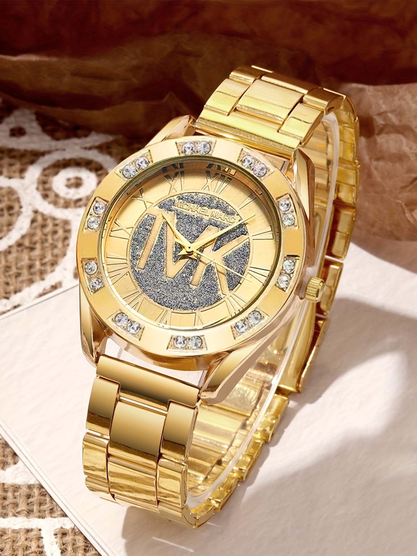 1pc - Luxury Casual Women's Watch, shiny round dial, unique Roman numerals, with adjustable strap, suitable for petite wrists, a gift for mom and friends, suitable for Mother's Day gift, Ramadan gift, does not include packaging box