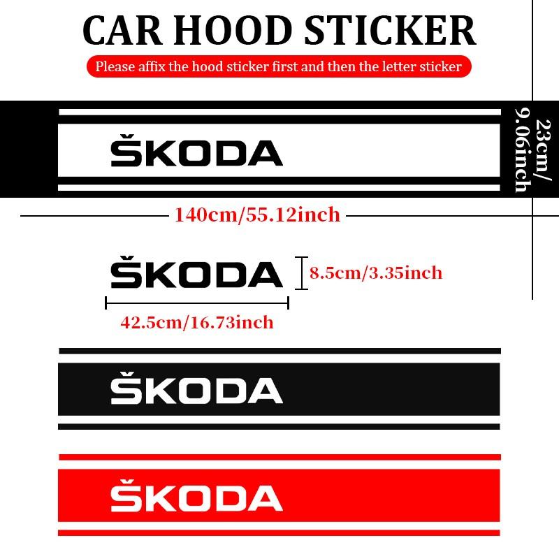 Skoda Car Model Specific Hood Decal Sticker, Classic Logo, Thin Film Material, Non-Damaging Original Paint Accessory, Car Decals