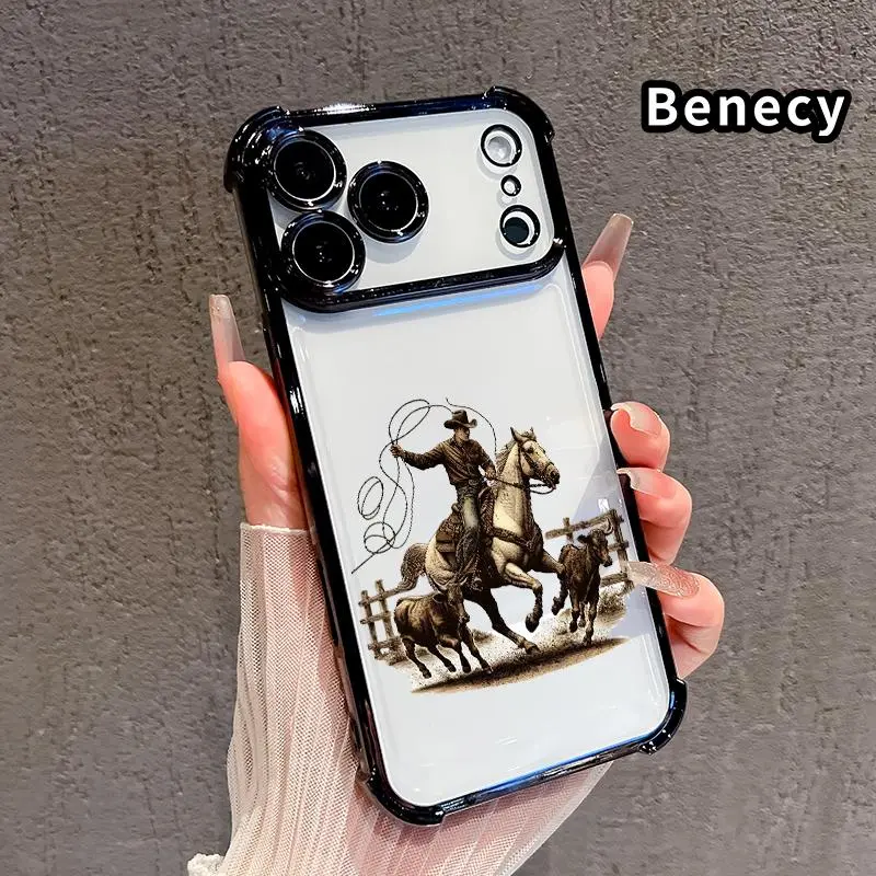 Transparent Electroplated TPU Silicone Soft Smartphone Cover - Slim, Light Protection Case, Shockproof, Anti-Drop, Crash-Proof, 4-Corner Drop Resistance for iPhone 18 Pro Max,17,16,15 Plus,14,13,12,11,E | Mobile Phone Accessory