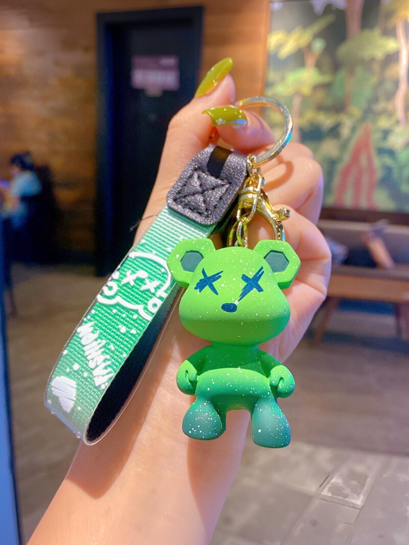 Creative Color-Changing Bear Keychain, Cute Cartoon Couple Car Key Ring, Bag Pendant, Small Gift, Perfect for Friends, Holiday Present