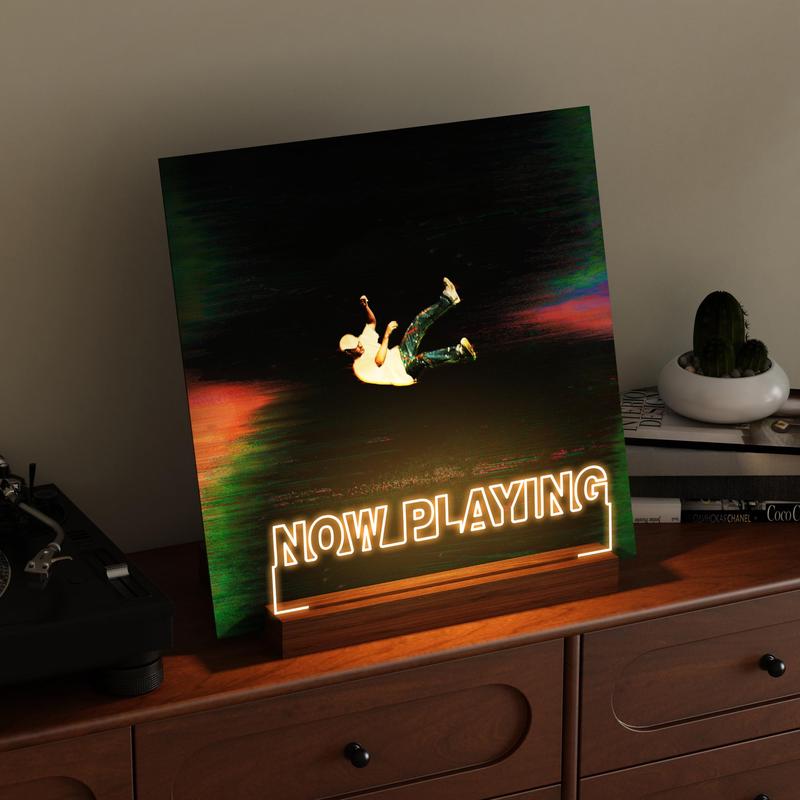Pookie-Now Playing Vinyl Record Stand, Light up Record Holder, Wooden Acrylic Display with Warm White Lights for Albums, Room Decor, for Vinyl Lovers glow tranquil acrylic night light Led Effects Rechargeable ,Christmas Gift New Year Gift Decorative Pookie-Now Playing Vinyl Record Stand, Light up Record Holder, Wooden Acrylic Display with Warm White Lights for Albums, Room Decor, for Vinyl Lovers glow tranquil acrylic night light Led Effects Rechargeable ,Christmas Gift New Year Gift Decorative