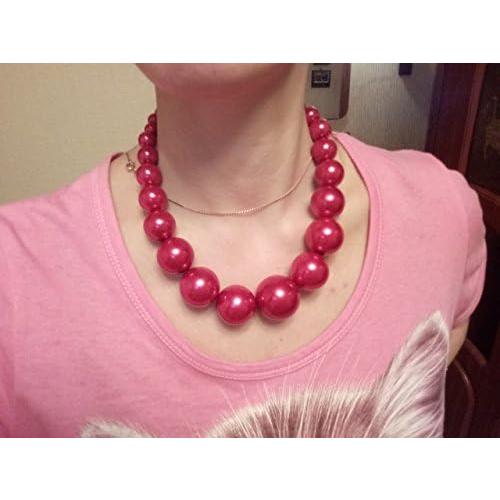 Large Style Big Imitate  Strand Choker Necklace With Earrings Set