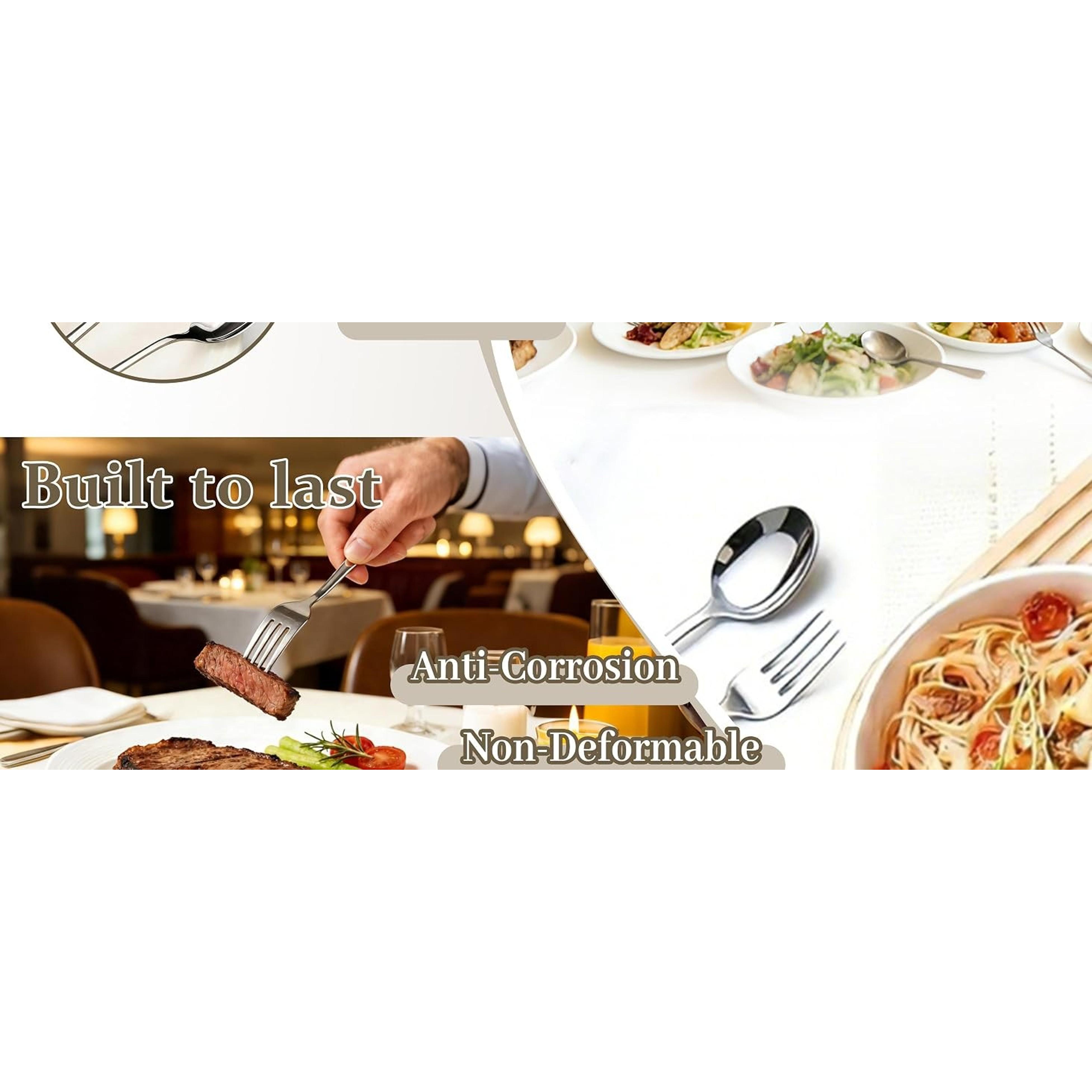 24-Piece Food Grade Stainless Steel Silverware Set - 12 Forks, 12 Spoons, Mirror Polished, Dishwasher Safe for Home, Restaurant Kitchen Utensils 24-Piece Food Grade Stainless Steel Silverware Set - 12 Forks, 12 Spoons, Mirror Polished, Dishwasher Safe for Home, Restaurant Kitchen Utensils