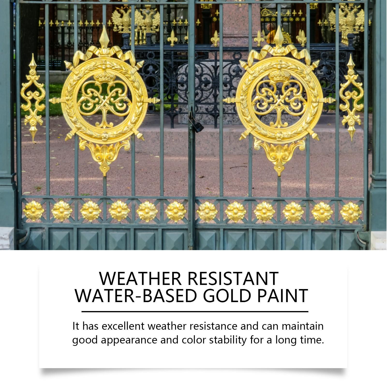 Jakehoe Weatherproof Paint, Waterproof Paint, Metal Paint for Roman Columns, Outdoor Gold Leaf Paint, Durable Water-Resistant Finish, Painting
