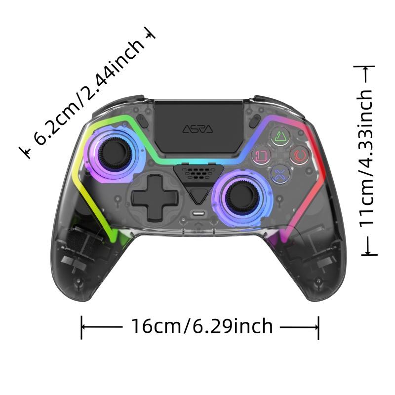 Wireless Gaming Controller Pro for PS5 with LED RGB Light– Compatible with Playstation 5,Dual Vibration, Motion Sensing, Programmable Buttons & 1000mAh Fast-Charging Battery