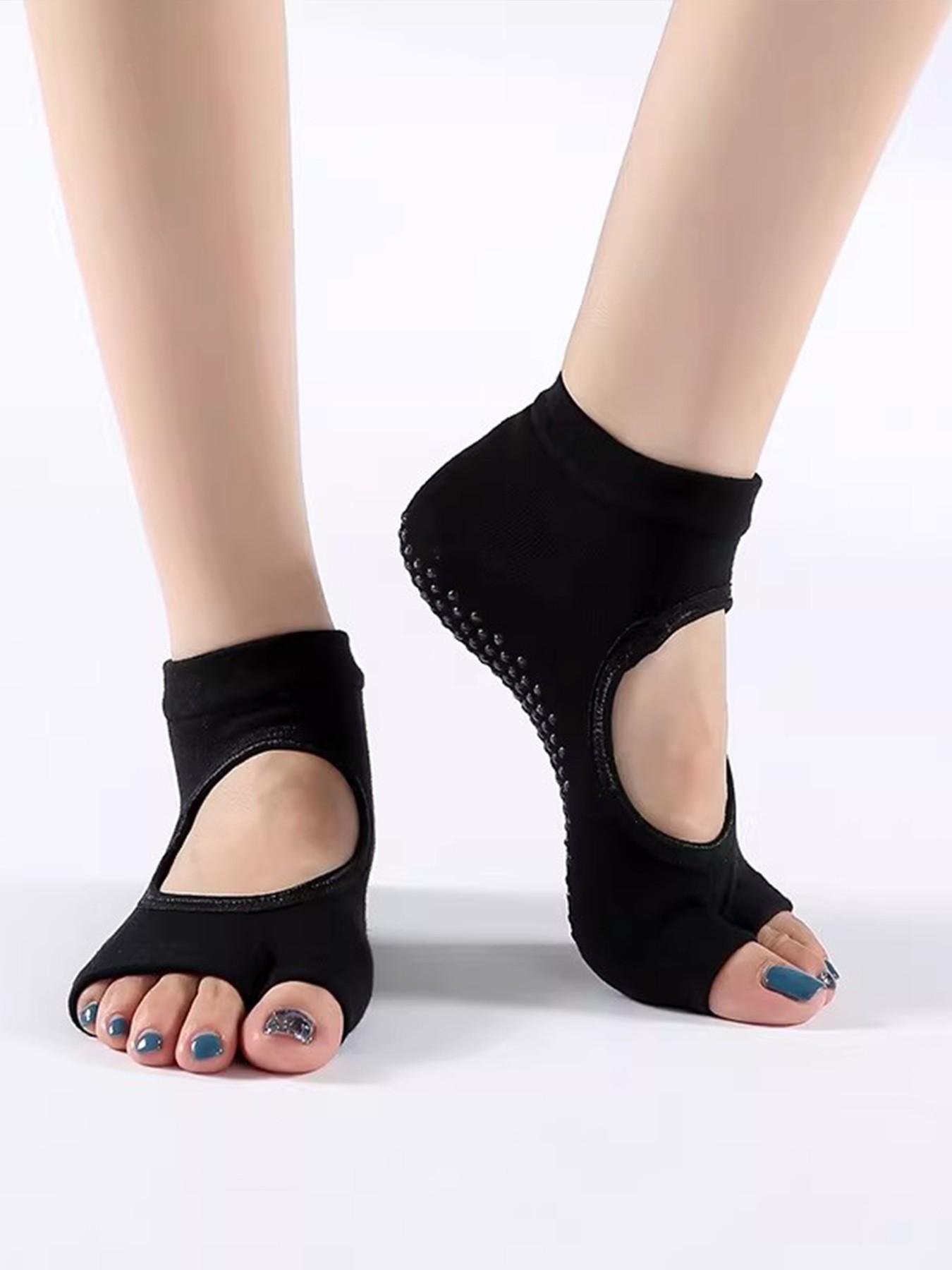 Women's Summer Anti-Slip Professional Sports Socks, Open-Toe Ankle Style, Comfortable Breathable Two-Toes Yoga Short Socks
