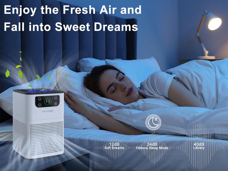 Home 3-in-1 Air Purifier, Aromatherapy Feature, Compact H13 HEPA Filter for Pet Dander, Pollen, and Odor, Perfect for Office, Living Room, Bedroom, Kitchen, White, Double Pack