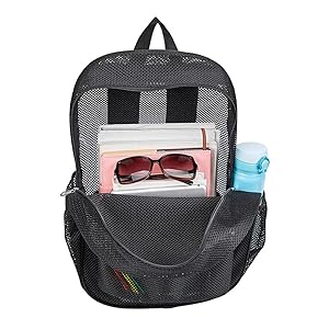 COVAX Large Capacity Heavy-Duty Breathable Mesh Backpack - See-Through College Bag with Padded Shoulder Straps, Easy Access for Swimming, Outdoor Sports, Large Capacity Backpack, Swimming Gear