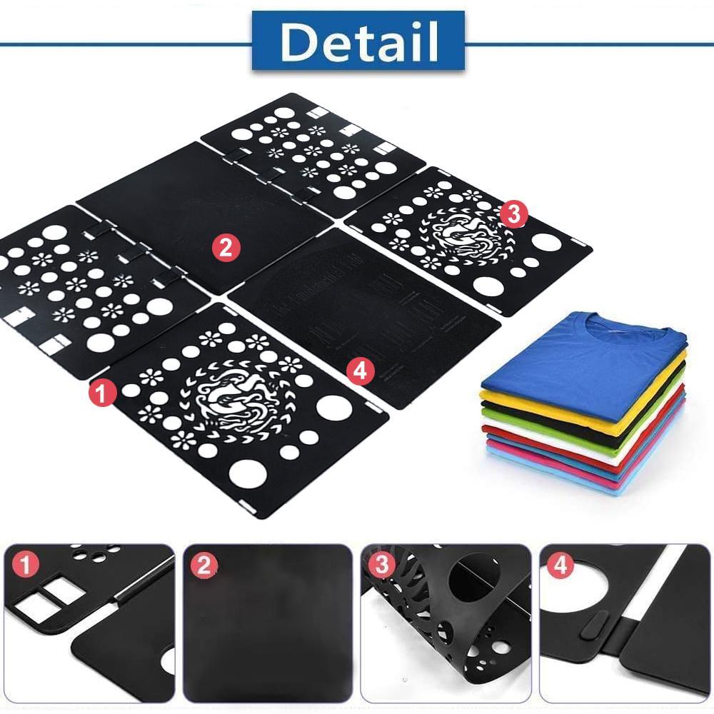 Durable Plastic Laundry Folding Board, Shirt & T-Shirt Folder, Clothes Organizer, Essential Home Storage Solution, Laundry Products, Black