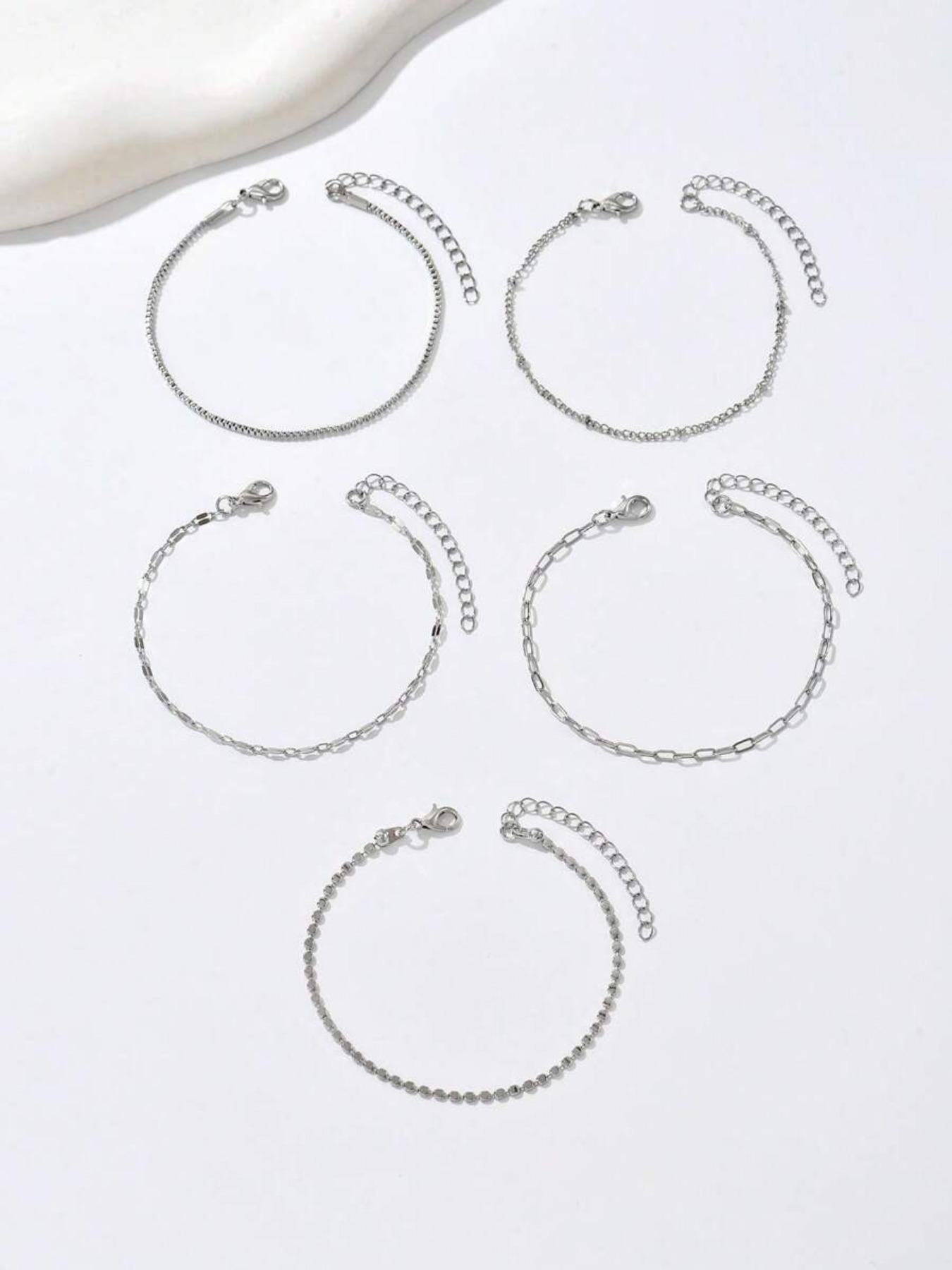 Elegant Stackable Women's Fashion Bracelet Set, Stackable Bracelets, 5-Piece Jewelry Collection, Perfect for Any Occasion, Stylish Accessory for Her