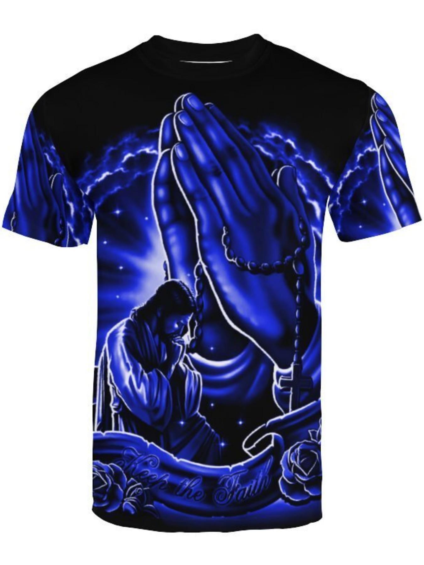 Men's summer casual T-shirt gift box set, lightweight and breathable polyester fabric, religious church-themed design, fitted H-shape, suitable for all seasons, versatile for everyday wear