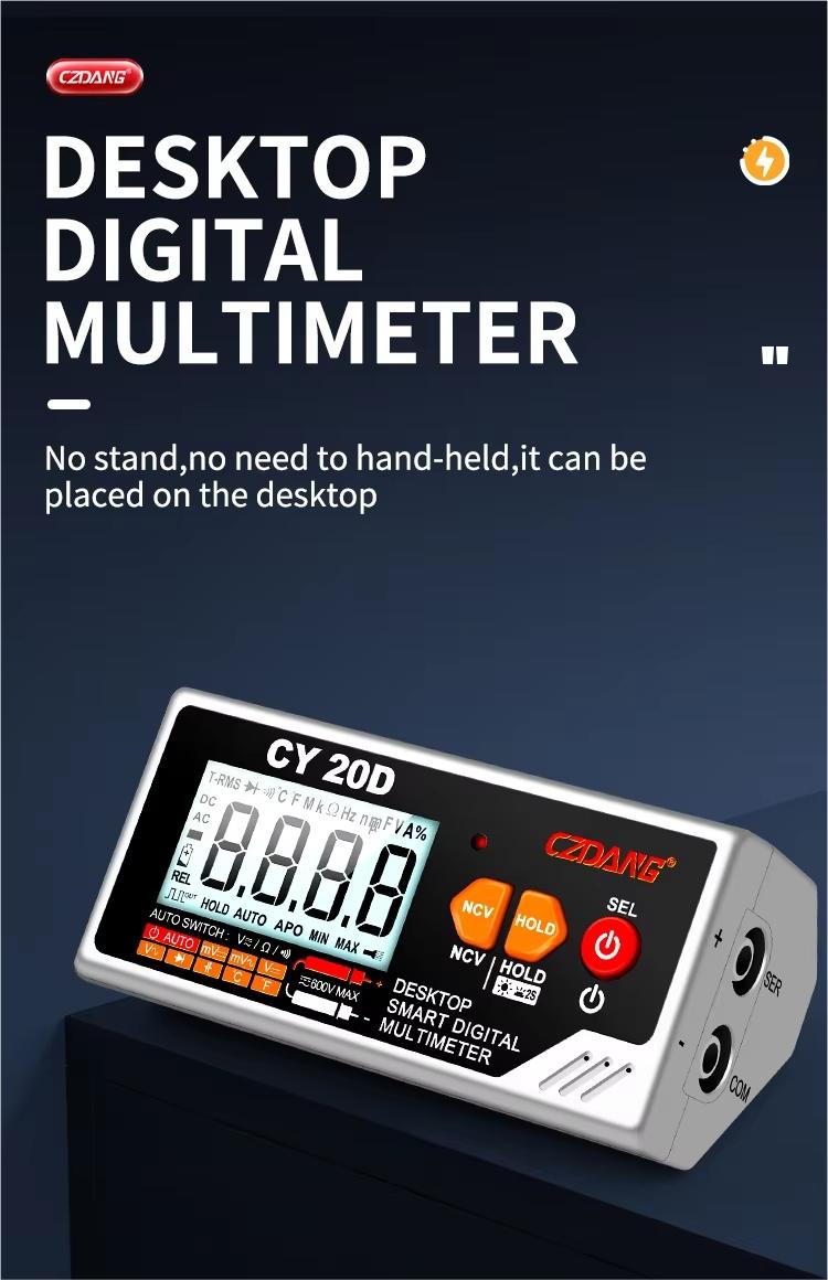 Desktop Digital Multimeter, Voice Function, Electrician Multi Tester, Backlit Bright Screen, Essential Tool for Electrical Work