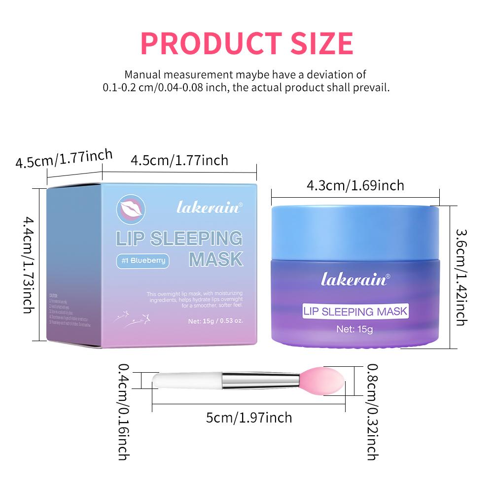 Hydrating Sleep Lip Mask, Lip Sleeping Mask, Dual-Tone Lip Mask with Shea Butter & Fruit Extracts, Deeply Moisturizes & Nourishes Lips, Contains Vitamin E for Lip Care, 4 Fruit Scents, Ideal for Night-time Lip Care, for Daily Use