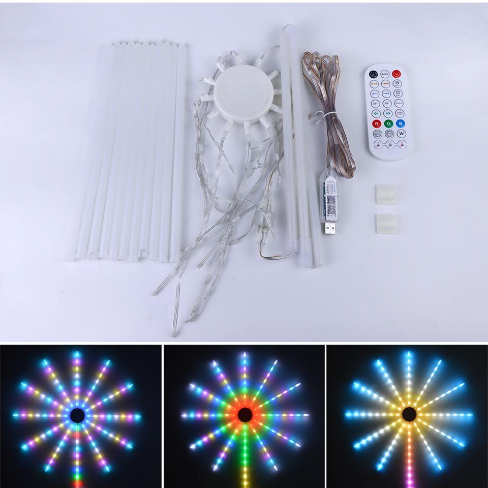 Smart RGBIC Firework Light, USB Powered Christmas Led String Light, Waterproof Bluetooth-compatible Decorative Light for Party, Bar, Indoor & Outdoor Garden Hanging Decor, Led Mood Light