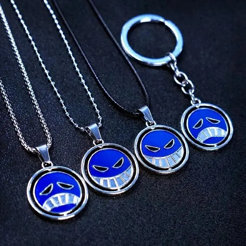 Ace Necklace for Women Men Anime Metal Necklaces Jewelry Rotating Pendant Chains Choker Collares Charm Gift