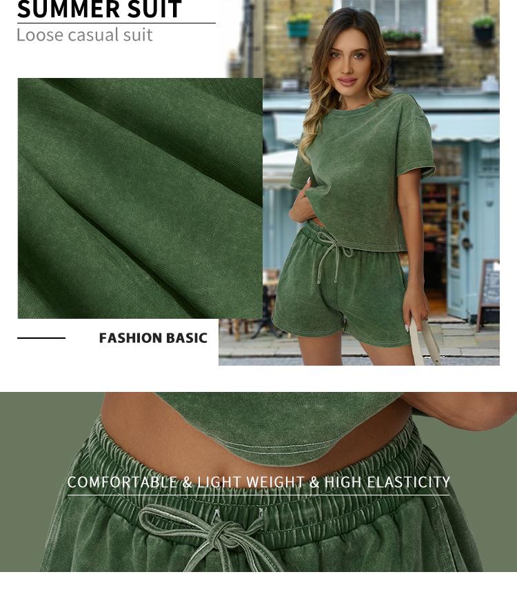 AUTOMET Y2K Fade Craft Casual Acid Wash 2-Piece Outfit | Women's Tank Top & Shorts Set | Spring Comfort Fit | No Bleach/Detergent Needed SpringStatements