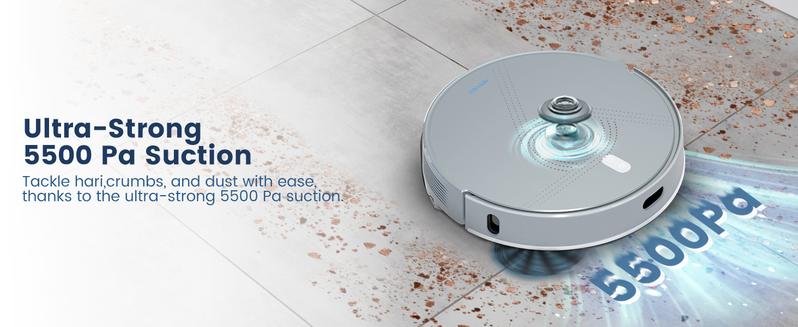 AIRROBO Robot Vacuum and Mop with Self-empty Model L40+(vacuum&mop with self empty station) Model L50+(with station and Ultrasonic carpet detection)