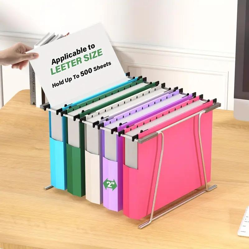 Heavy-Duty Hanging File Folders, 2-Inch Expansion, Reinforced Polypropylene, Assorted Colors, for Medical & School Documents