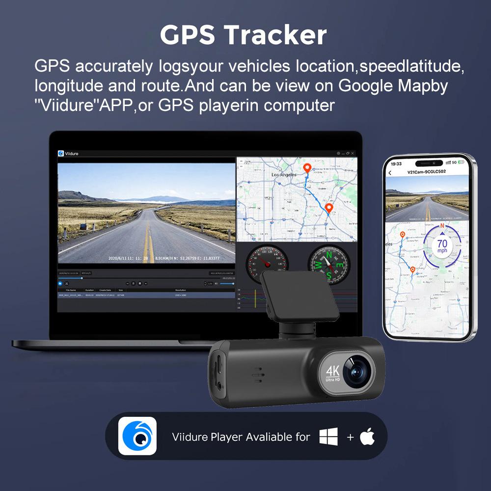 🔥4K Dual Cam! GPS+APP | No Accident Disputes🚗🚗 (WithOut Card)Non-rechargeable, must be used while plugged in.