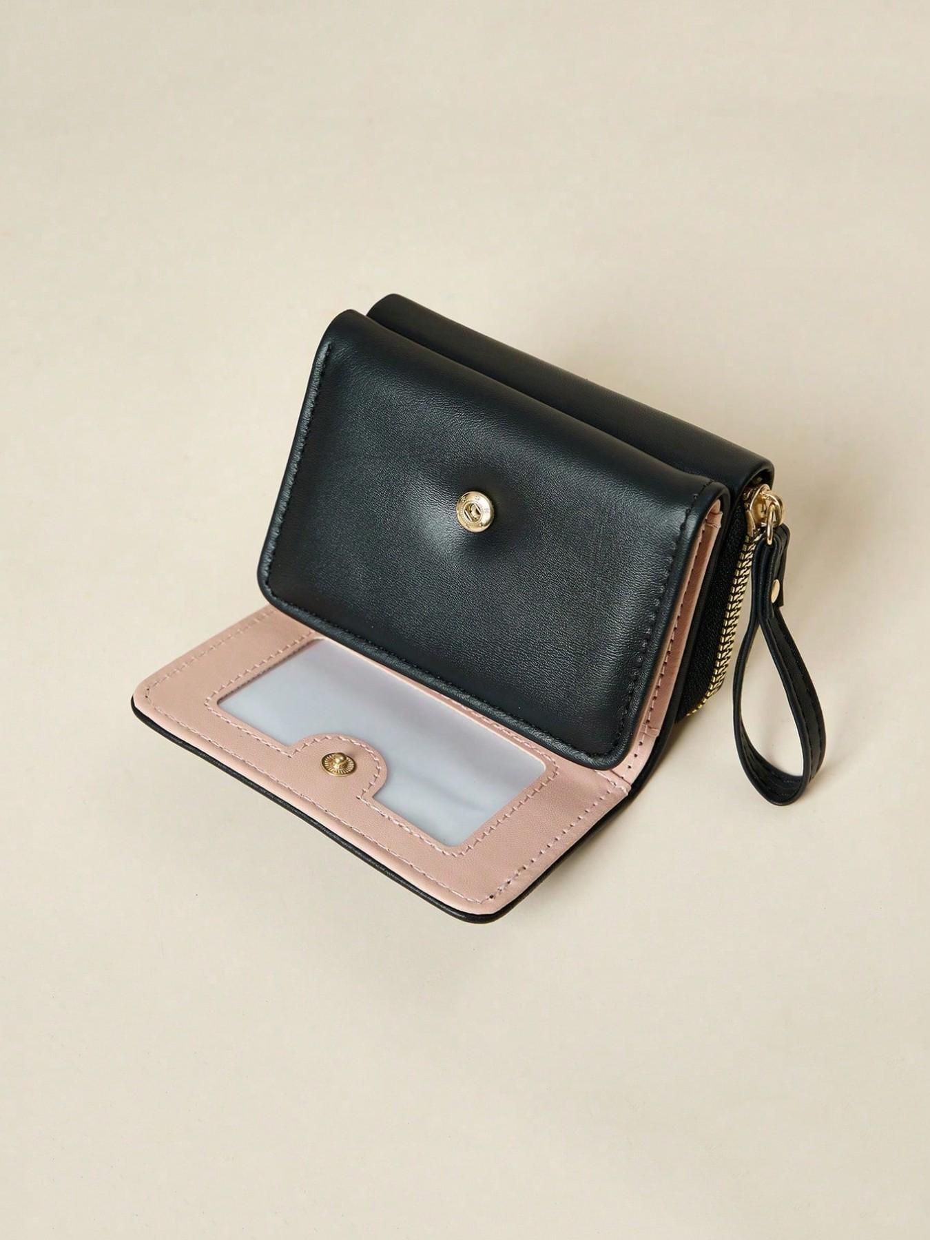 Women's Short Antler Wallet, Mini Zipper Coin Purse, Trifold Buckle Card Holder, Valentine's Day Gift, Birthday Present