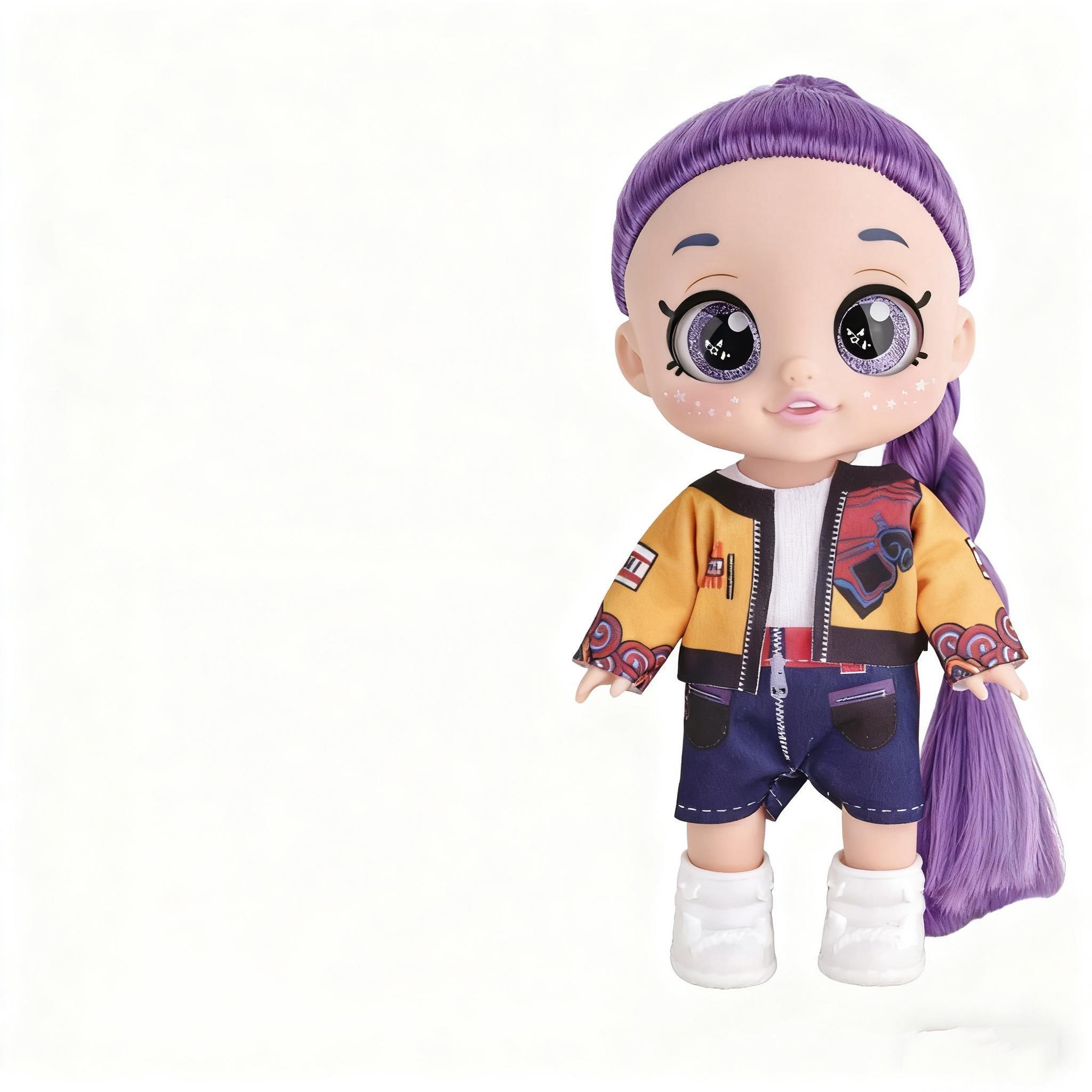 Fashion 5D Eyes Doll with Theme Song, 10 Inch 5-Joint Puppet, Blue Tiger Stuffed Toy, Holiday Gift, Cy012 Model