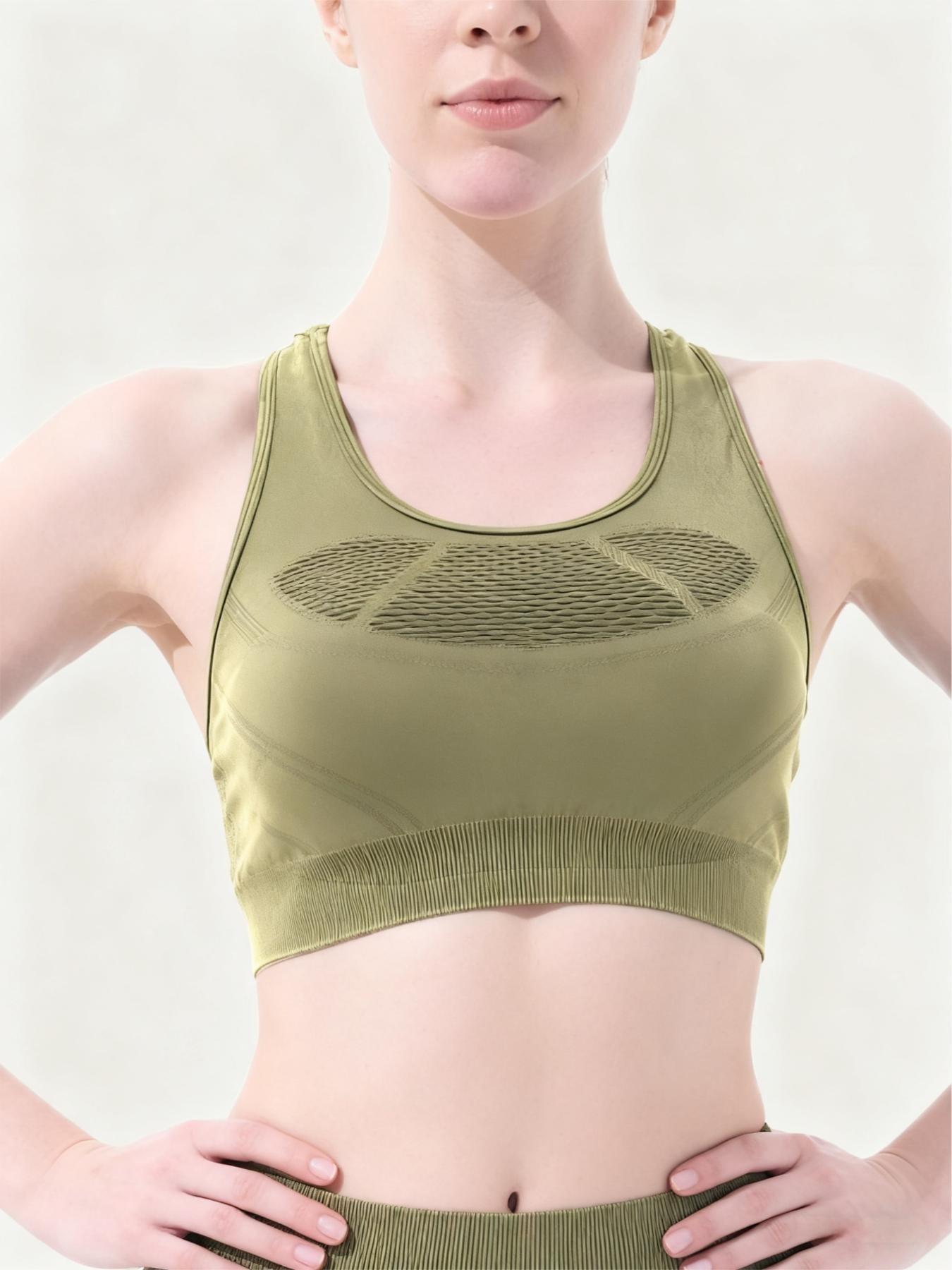 High Elastic Compression Sports Bra, Buttery Soft Gym Bra for Pilates, Daily Active Wear, Comfortable and Supportive Athletic Top