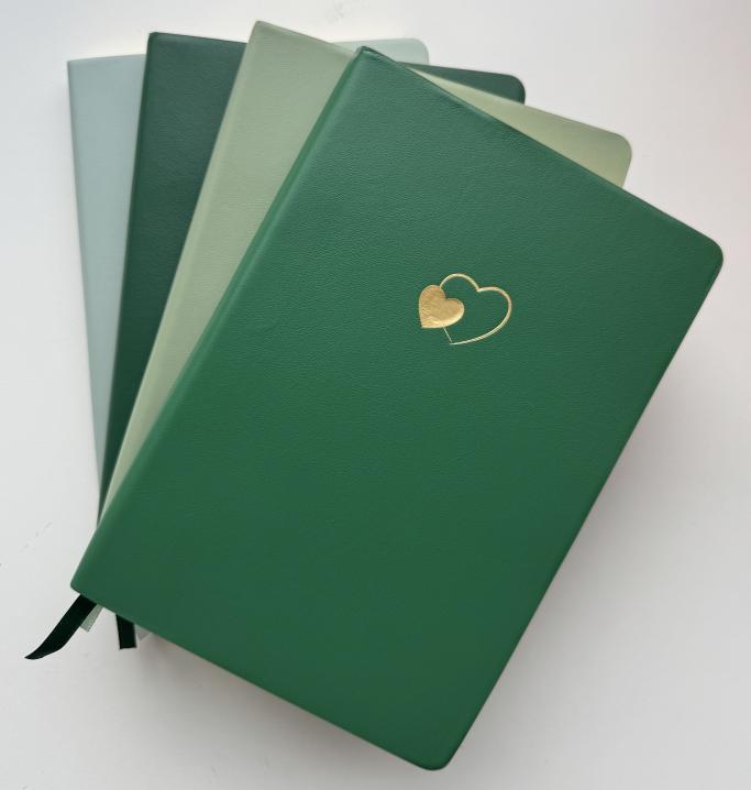 4 Pack Leather Journals A5 Lined Notebooks 256 Pages Heart Embossed CAGIE for Writing Journaling Travel Diary Gift for Women Students Valentine’s Day Self Care