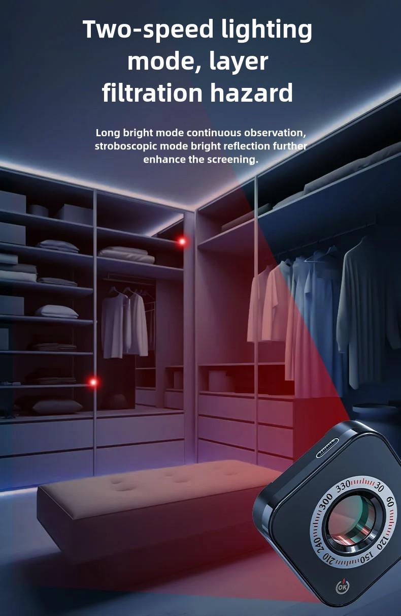 SecurEye Pro Hidden Camera Detector - WiFi Signal Scanner, Infrared & Magnetic Lens Finder for Spy Cams, GPS Trackers at Home/Office/Travel, Real-Time Alert