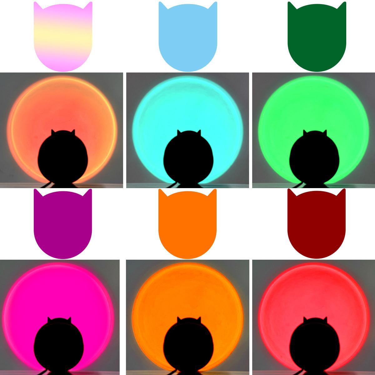 Sunset lamp projector with 6Pcs Color Films, 16 color changing rainbow light with Remote Controlled LED Table Lamp USB Sunlight Lamp for bedroom, aesthetic room decor, TikTok vibe