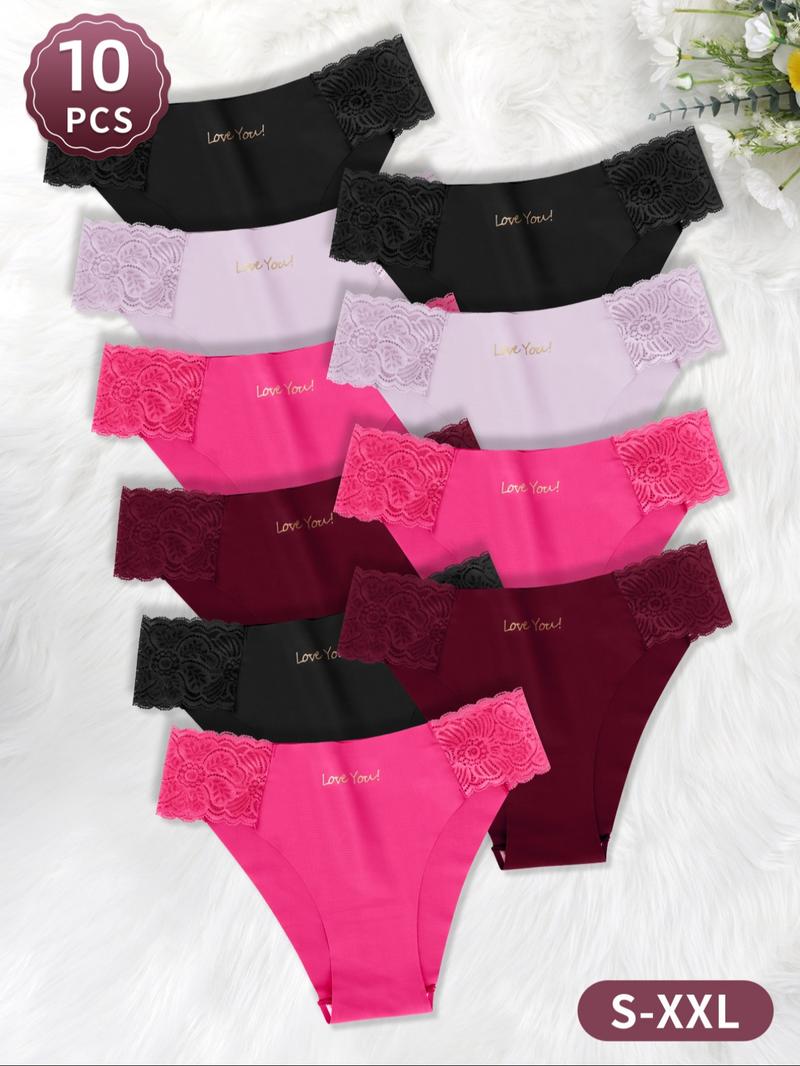 Women's Letter Print Briefs, Soft Comfy Breathable Knicker for Daily Wear, Underwear for All Seasons, Soft Breathable Panties