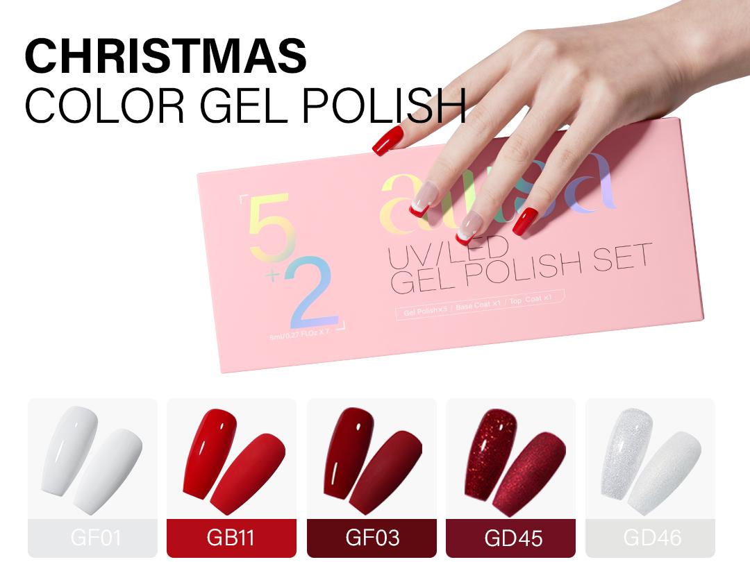 AILLSA 5 Colors nail polish set Glitter White/Red Gel Nail Polish DIY Nail Art Kit Soak Off Fall Winter Gel Polish Set with Base and Top Coat Christmas Day Gifts for Women Girls Nail Care Manicure polish set uv light cure gel polish AILLSA 5 Colors nail polish set Glitter White/Red Gel Nail Polish DIY Nail Art Kit Soak Off Fall Winter Gel Polish Set with Base and Top Coat Christmas Day Gifts for Women Girls Nail Care Manicure polish set uv light cure gel polish