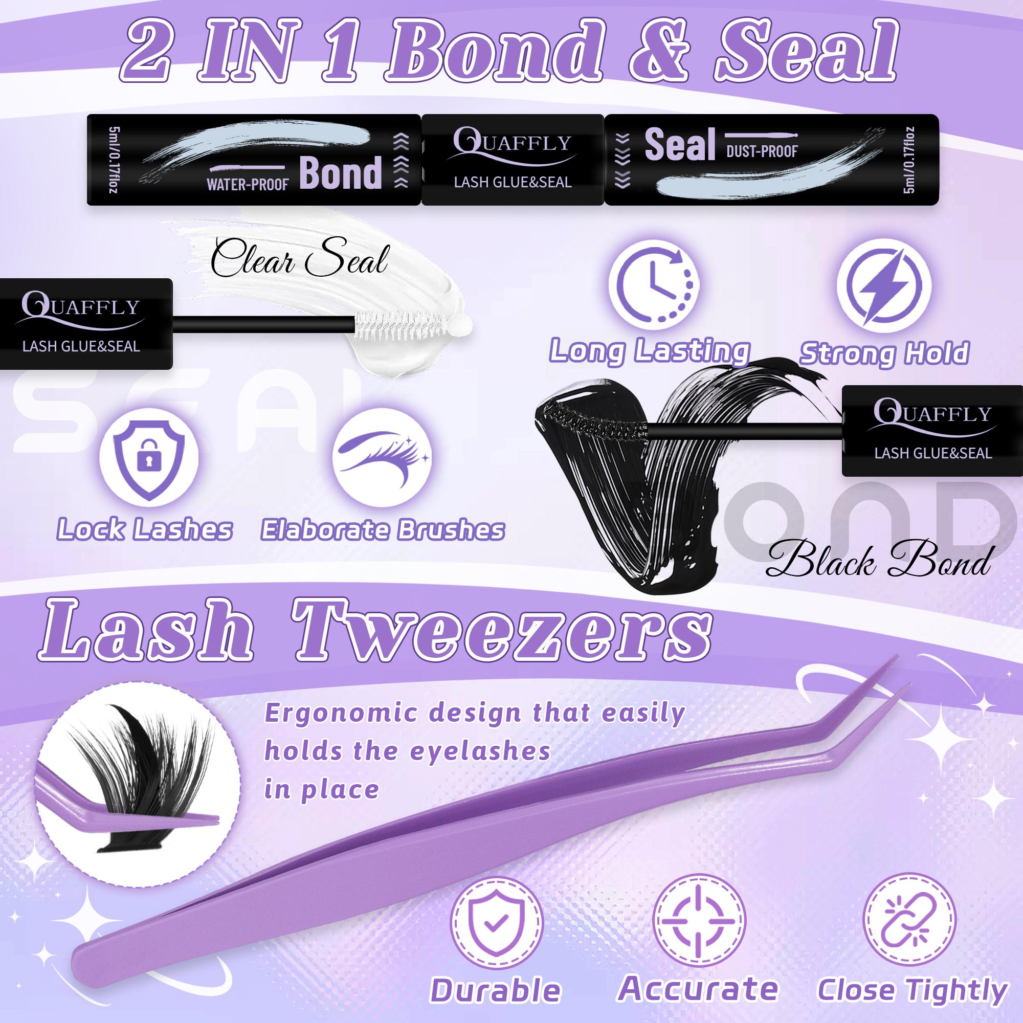 Lash Clusters Kit Volume Lashes Spike Lashes+Bottom Lashes Wispy Lash Clusters Anime Lashes Pack 2617Pcs D Curl Individual Lashes With Lash Bond and Seal Lash Remover Tweezers Lash Curler and Mascara Brush*2