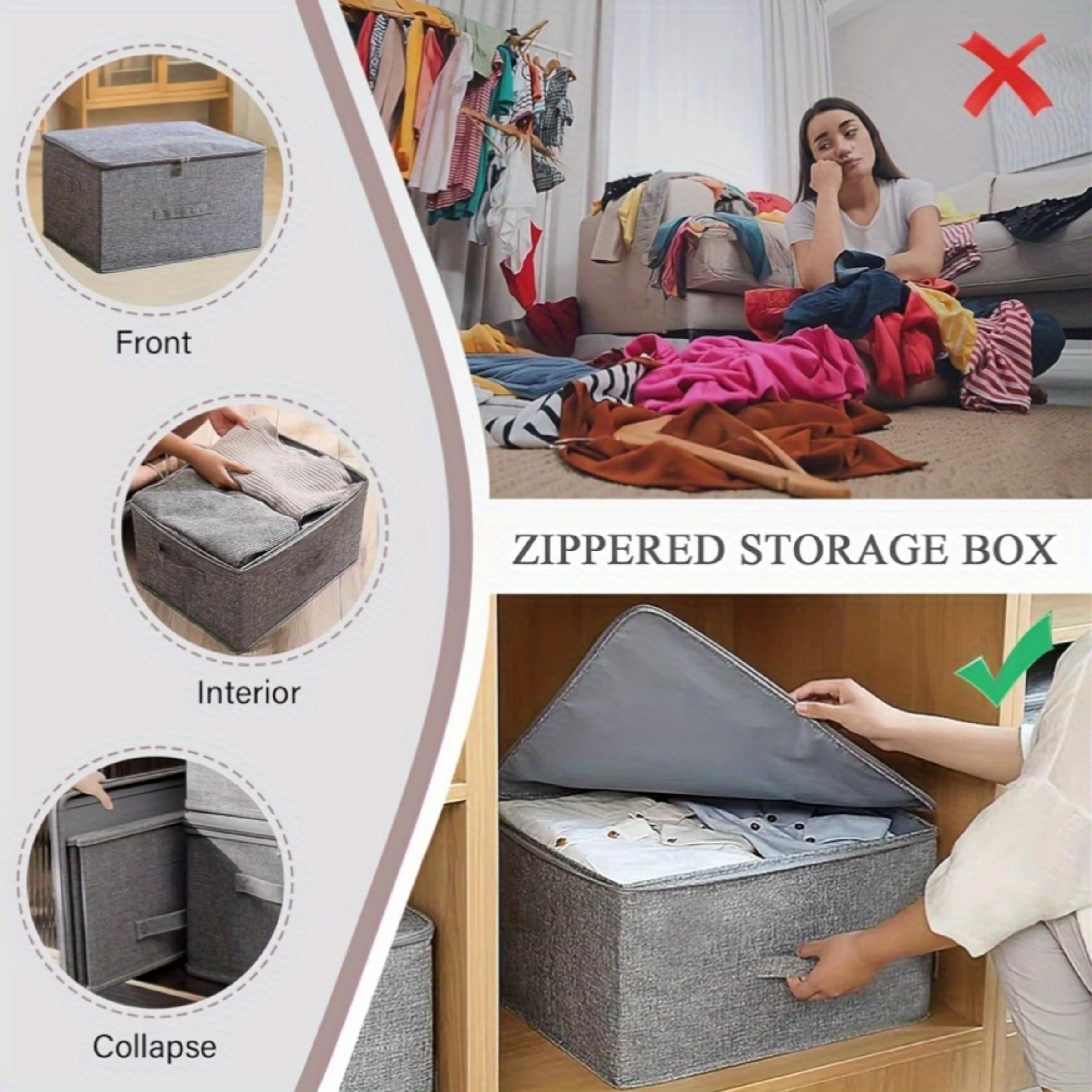 Foldable Ion Storage Box, Waterproof Organizer, Bedding Folder, Foldable Storage Box, Suitable for Closet, Bedroom, Kitchen, Books