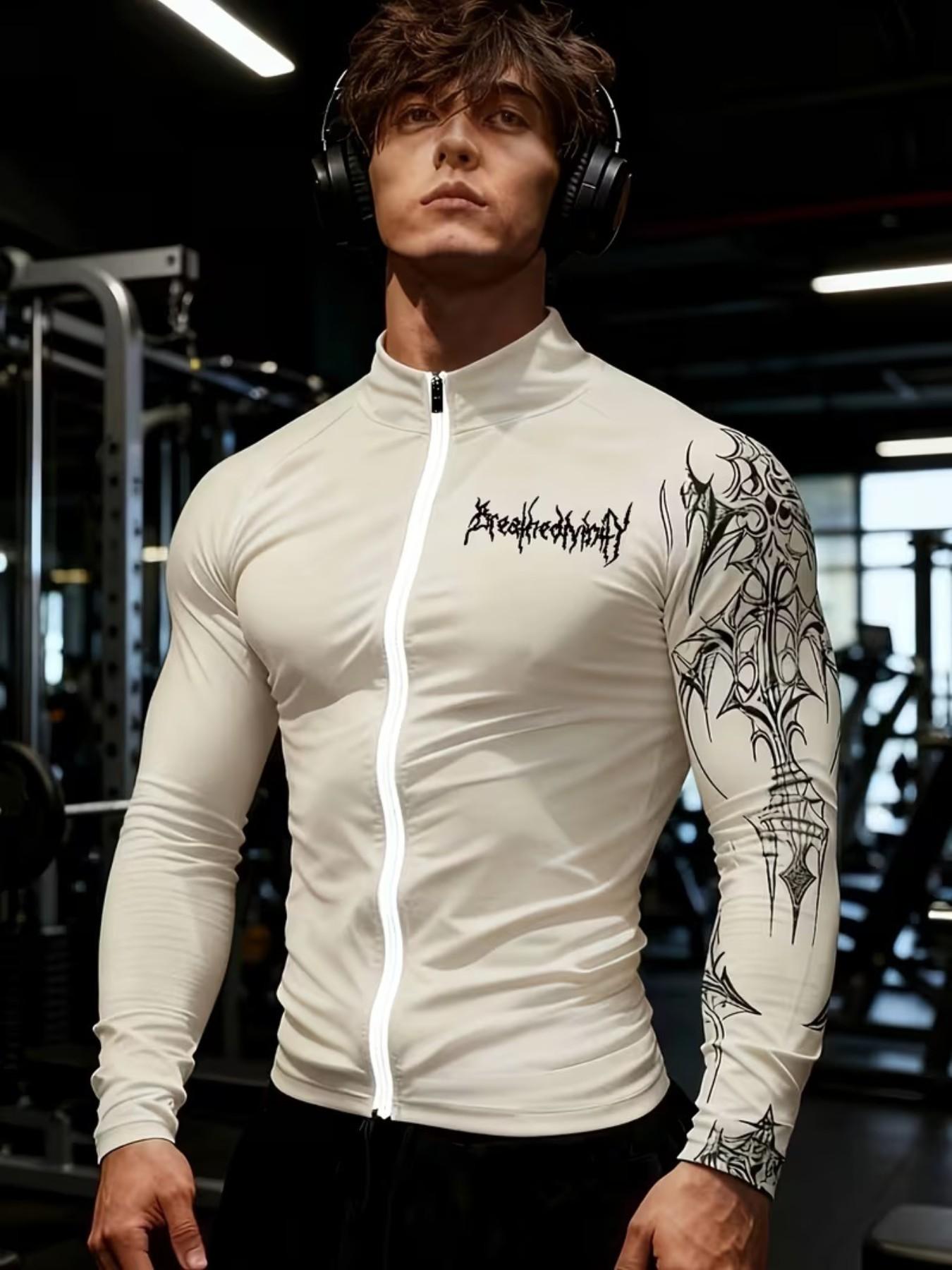 Men's New Breathedivinity Sports Quick-Dry Tight-Fitting Gym Zipper Jacket, Elastic Couple, Ideal for Fitness and Workout