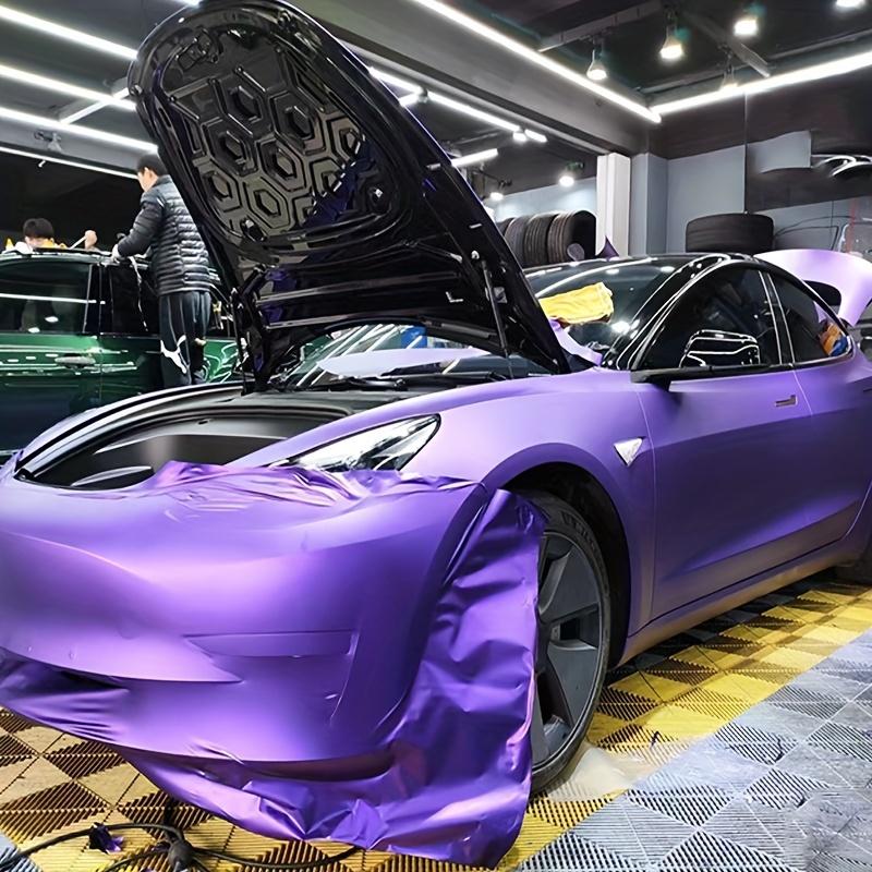 Premium Matte Satin Metallic Purple Vinyl Wrap Film Car Sticker Decal With Air Release Self Adhesive
