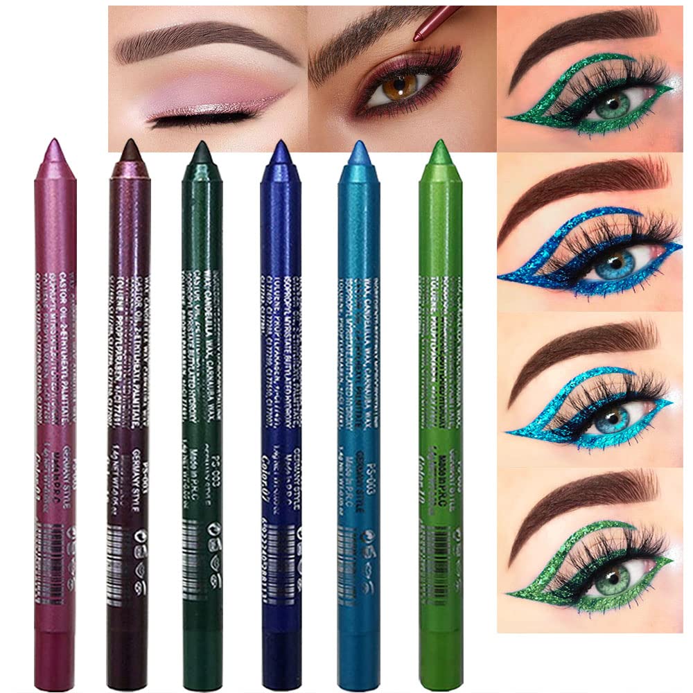 12 Color Eyeliner Shades Pen, High Color Pearl Gloss Finish, Smoked Punk Gothic Eyeliner Pen, Back To School，cosmetics，Valentines Gift Mother's Day Gift ，birthday present，Women's gifts Lip Lacquer Lipliner Matte Glitter Makeup Smooth Metallic