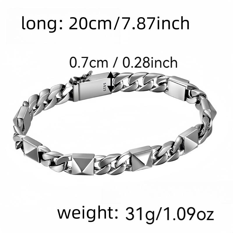 Full silver s999 bracelet Sterling Silver bracelet men's bracelet can be opened to wear for boyfriend's birthday holiday gift Silver weight 31 g /1.09 oz