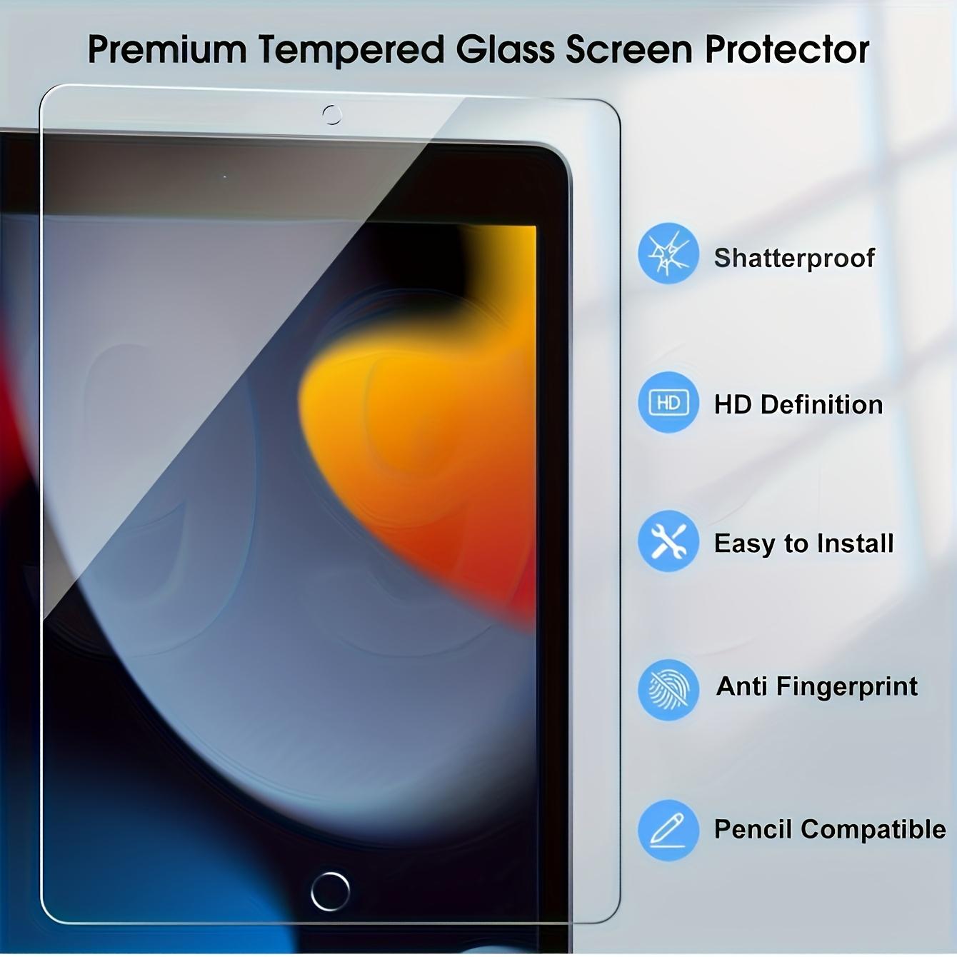 1 piece dust-free installation screen protector suitable for the 10th generation iPad 10.9inch (2022), equipped with automatic installation tool (alignment kit). Compatible with Face ID and Apple Pencil, made with ultra-durable tempered glass.