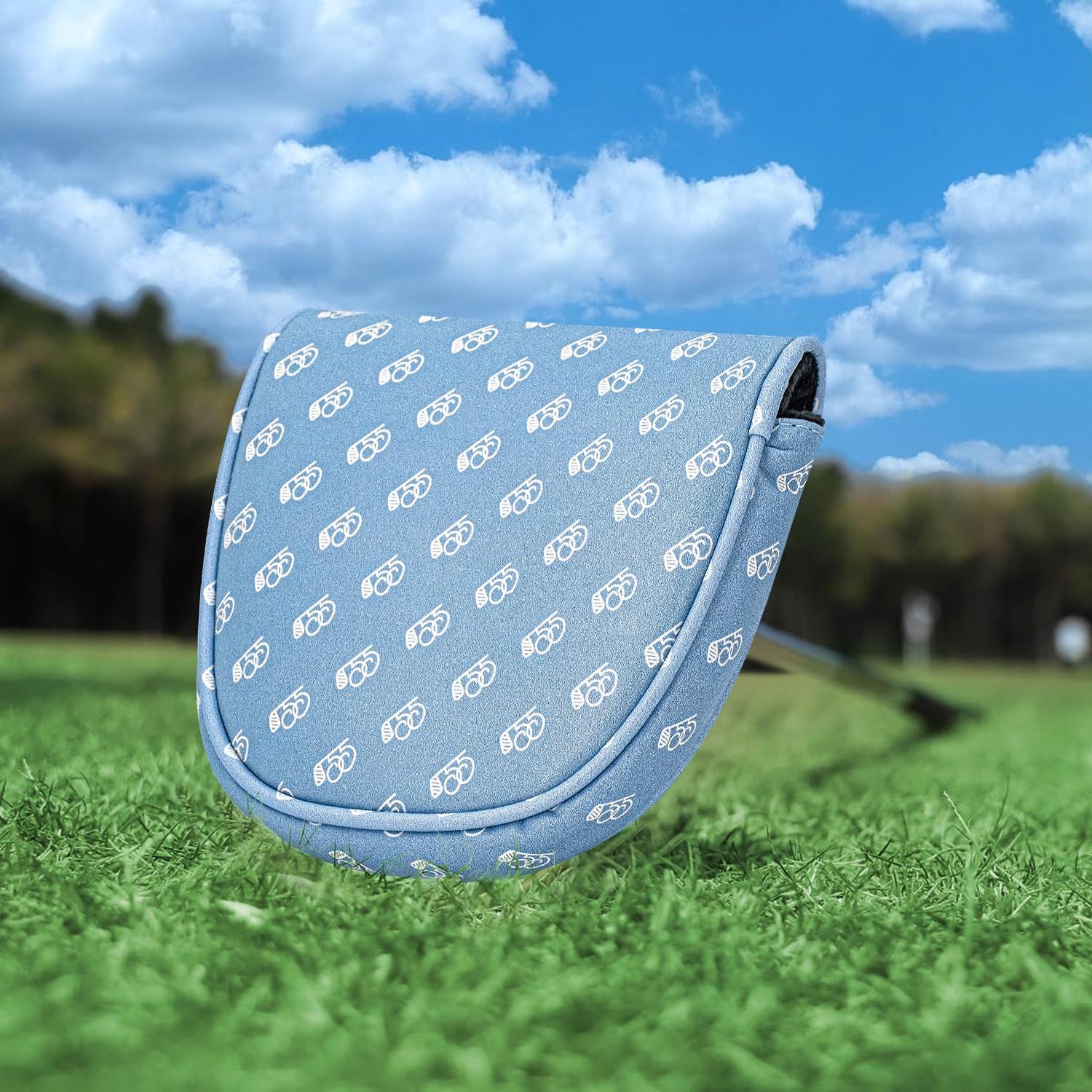 Df3 Putter Golf Putter Head Cover, Printed Style with PU Material & Cushioning, Magnetic Closure, Scratch Resistant Design, Fits Putter Accs, Golf Accessories