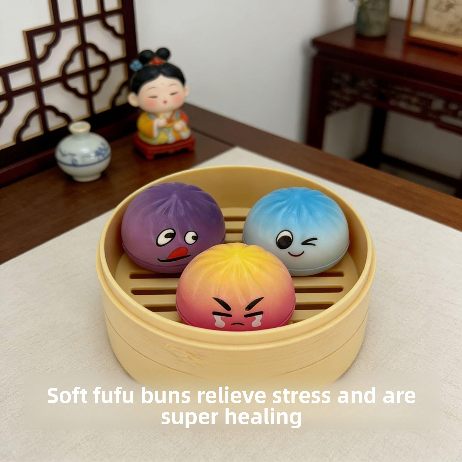 Simulated Stress-Relief Bun Toy, Squishy Stress-Relief Ball, Internet-Famous Venting Gadget, Creative Gift Holiday Ginger Cookie Silicone relaxation musical butter anxiety portable gift