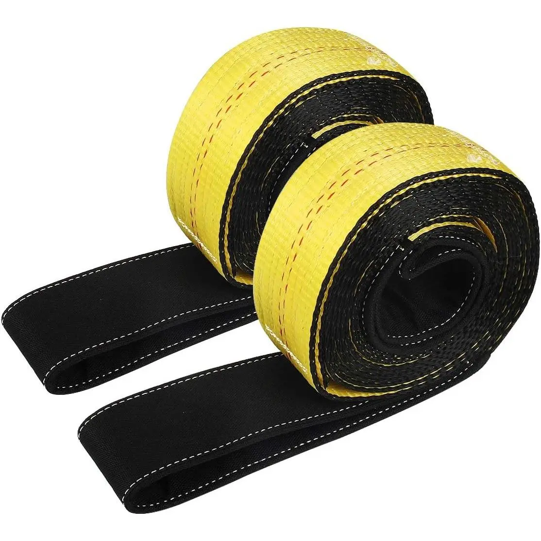 Lift Sling Straps 10'x2 15,000 Pound Capacity 2-Pack Heavy Duty Lifting Slings Web Sling Tree Saver Recovery Strap Web Sling Winch Strap Yellow