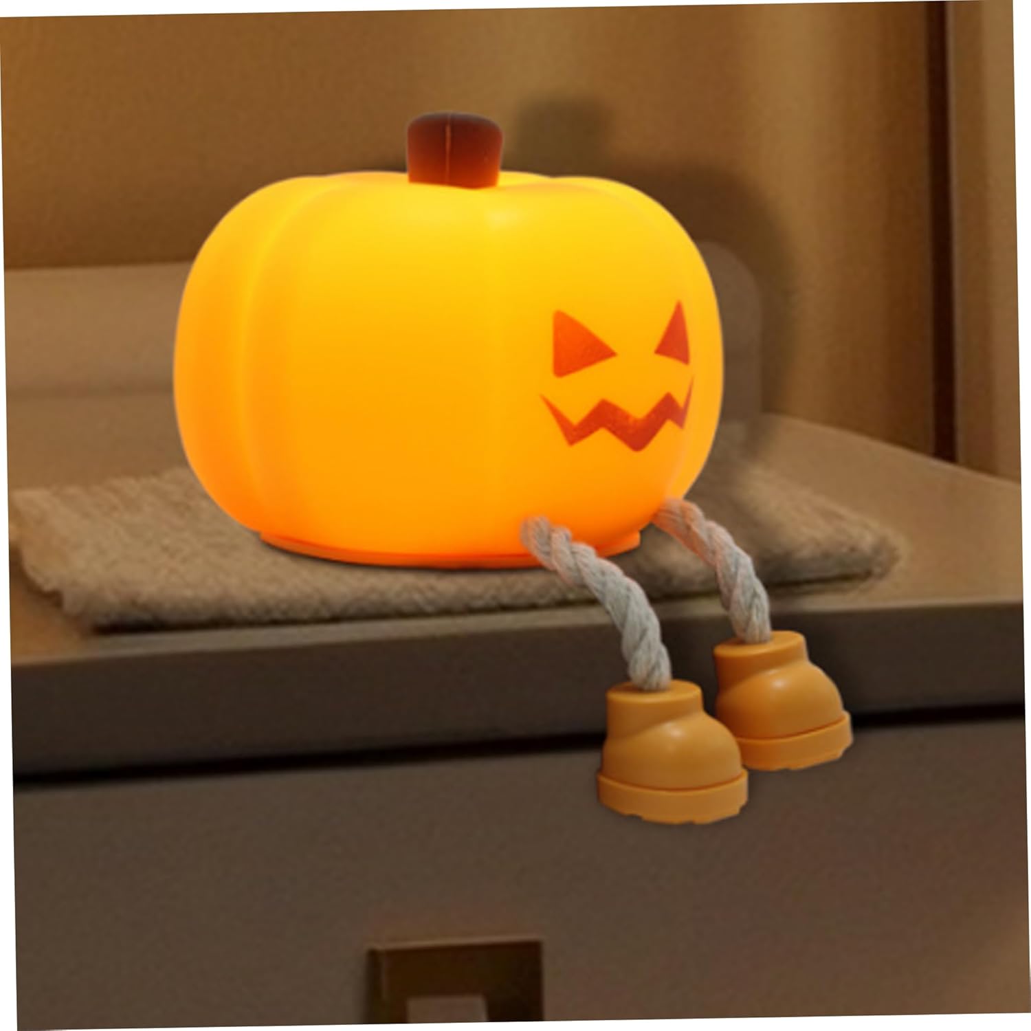 Pumpkin Night Light, 3 Level USB Rechargeable Kids Soft Silicone Touch Lamp with 30 Min Timer, Cute Night Light Halloween Decorations for Nursery Room