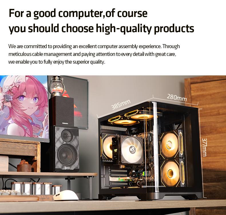 YEAH MAGIC Astral S1 Desktop PC AMD Ryzen 5 5600GT (6 core up to 4.6GHz) 16GB DDR4 3200MHz 1TB NVMe SSD 650W Gold PSU Windows 11 Home WIFI Gaming PC with 7 ARGB Fans,Gaming PC,Prebulit PC