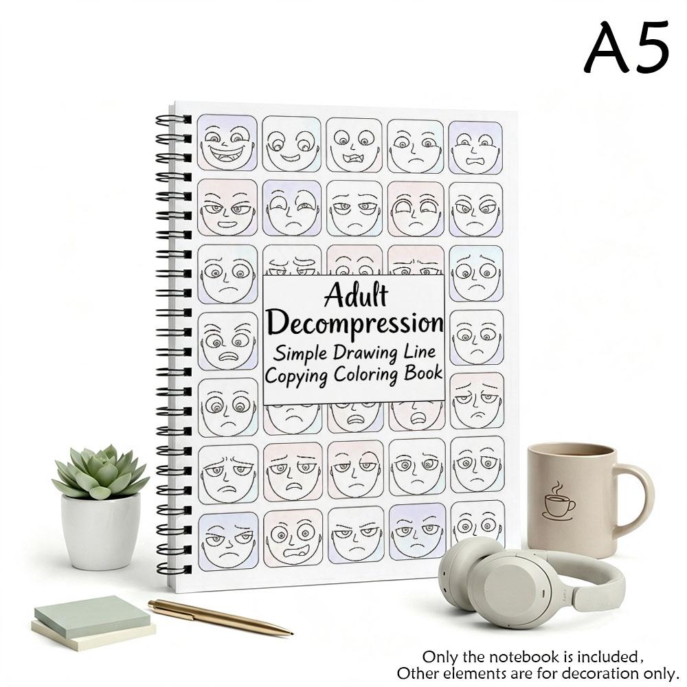 Halloween Birthday Present Gift For Adults Teens Three in One Line Art Tracing Book Coloring Pad Easy Line Art Cartoons HD Black White Lines A5 Size 30 Pages Thickened Paper Threaded Binding Anxiety Relief Decompression Beginner Line Control Practice