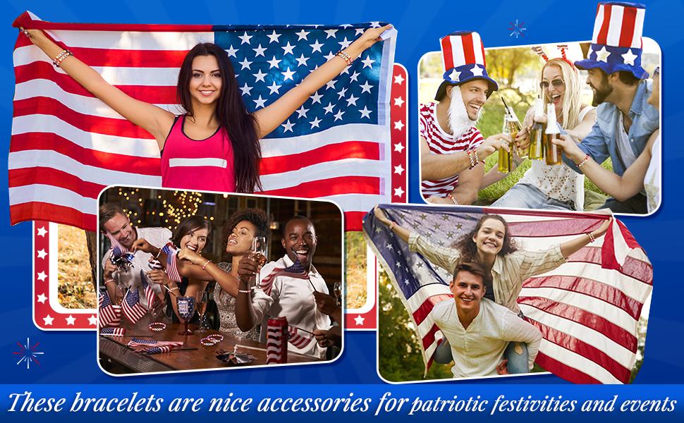 24/48 Pcs USA 250th Anniversary Flag Bracelet National Flag Independence Day Accessaries 4th of July Wristband for Women Men Teens Bulk Red White and Blue Patriotic Gifts for 4th of July American Summer Party Favors Event Parade Historical Celebration 24/48 Pcs USA 250th Anniversary Flag Bracelet National Flag Independence Day Accessaries 4th of July Wristband for Women Men Teens Bulk Red White and Blue Patriotic Gifts for 4th of July American Summer Party Favors Event Parade Historical Celebration